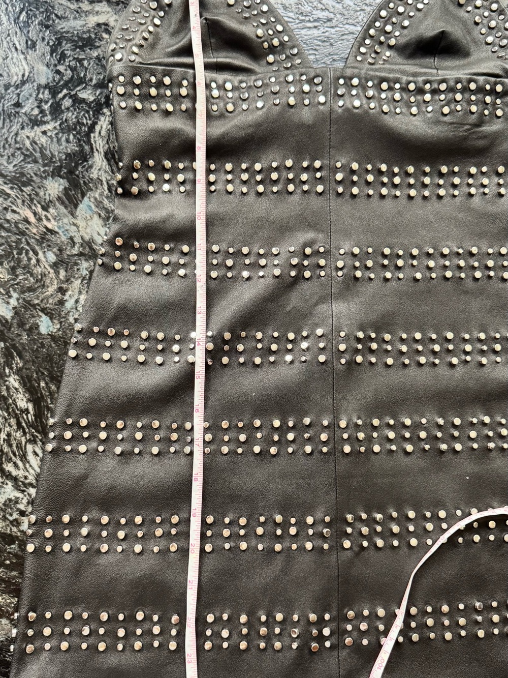 Zara Black Studded Real Leather Mini Dress - Picture 13 of 14